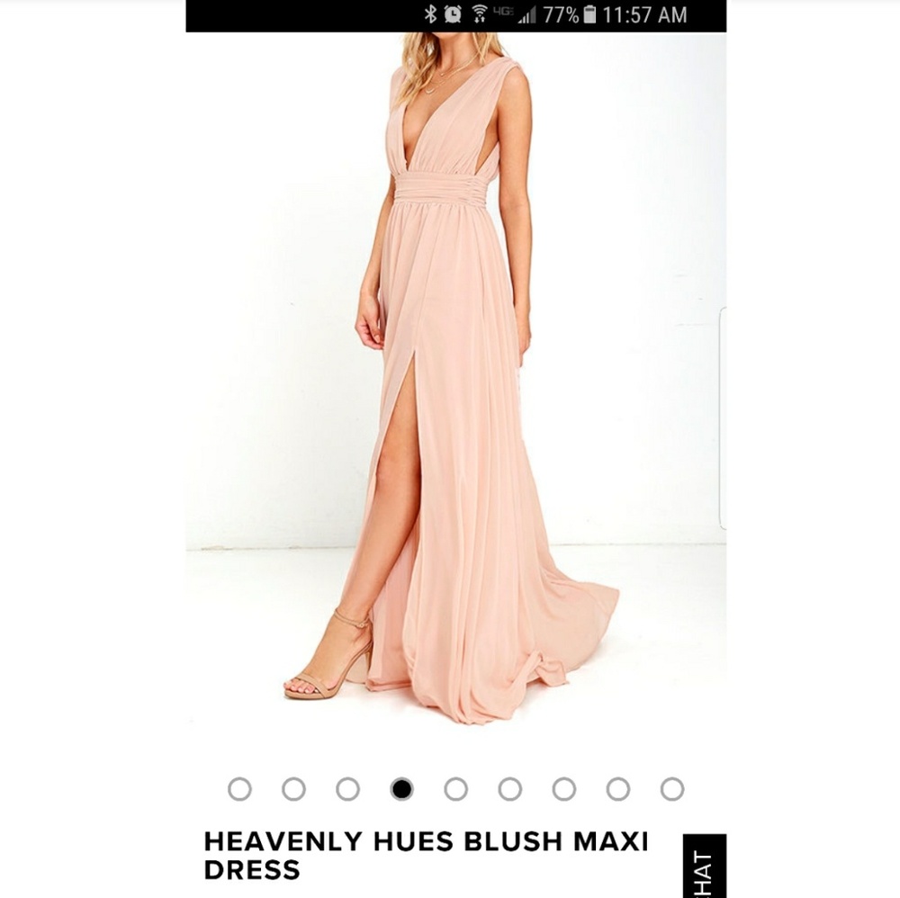 LULUS HEAVENLY HUES BLUSH MAXI DRESS